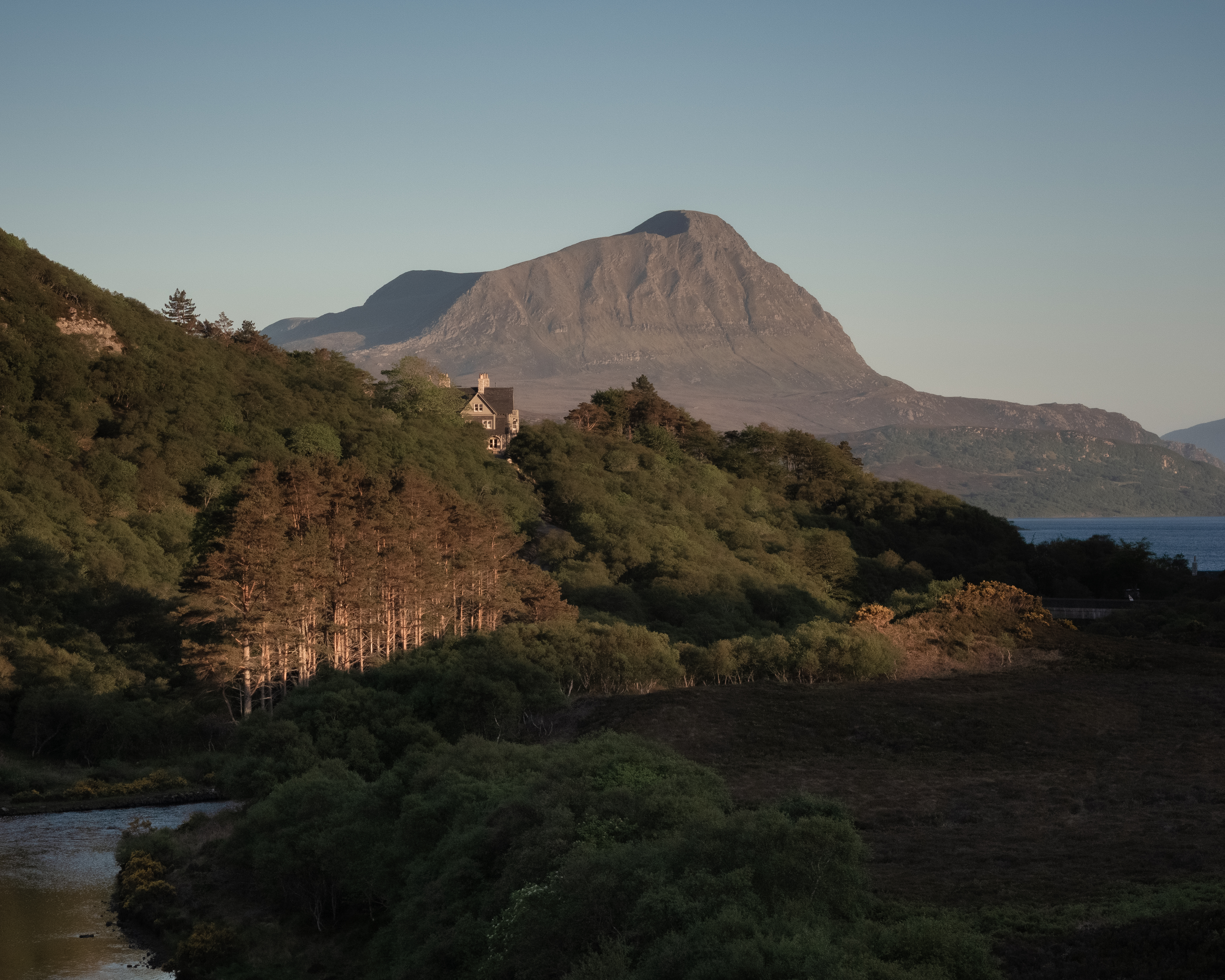 A Highland glen at golden hour
